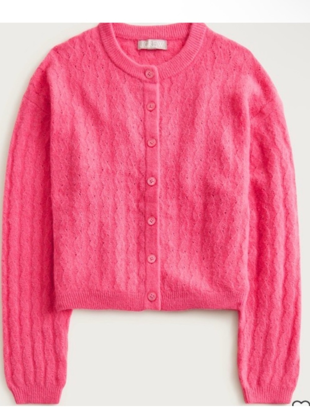 J Crew Supersoft pointelle bubble-hem cardigan size medium